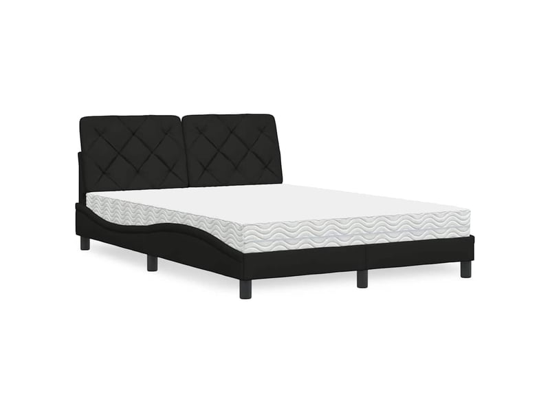  Lit avec matelas noir 120x200 cm tissu  - Conforama B