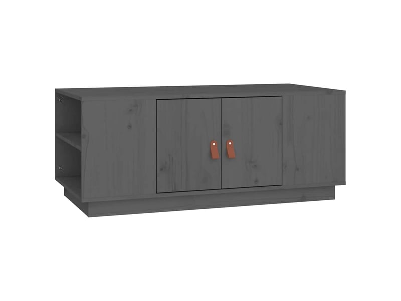  Table basse - table de salon - table à thé gris 100x50x41 cm bois massif de pin  - Conforama A