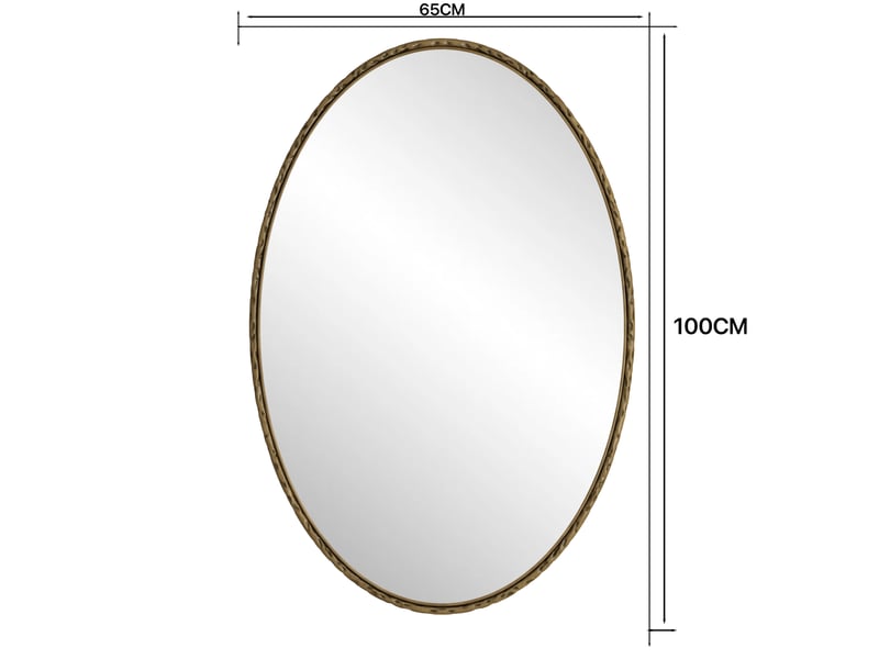  Miroir ovale doré effet antique, 65 x 100 cm, mural  - Conforama D