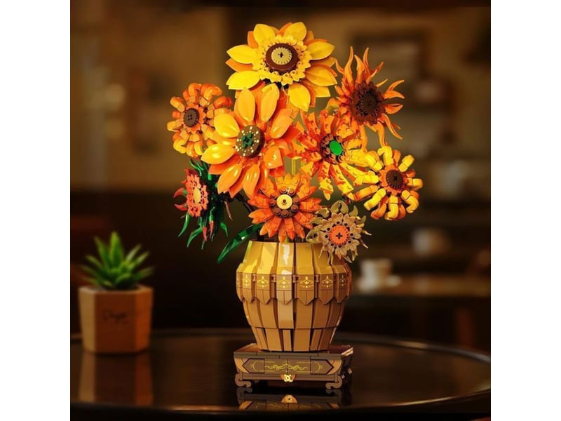  Tournesol a construire 1180 pieces avec vase et led 151498_AABPQ25277_6_DROPFR - Conforama D