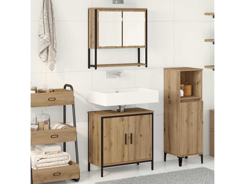 Ensemble de mobilier de salle de bain 2 pc marron cf64164 - Conforama B
