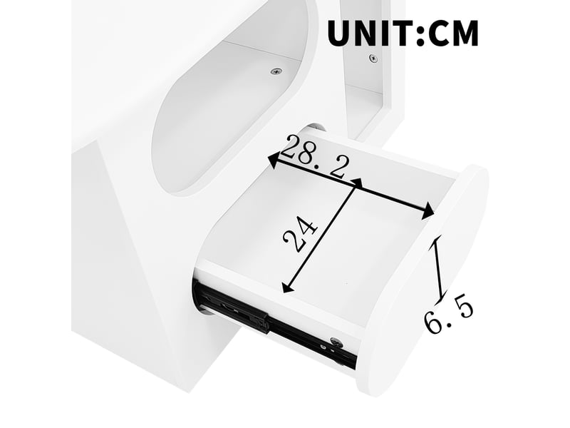  Table basse avec tiroirs, table basse en forme de nuage avec compartiments de rangement ouverts, matériaux de haute qualité. 97 x 45 x 43,5 cm  - Conforama D