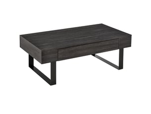 Table basse rectangulaire coloris gris <strong>OKMYHOME</strong> <strong></strong> - 60 cmx110 cm