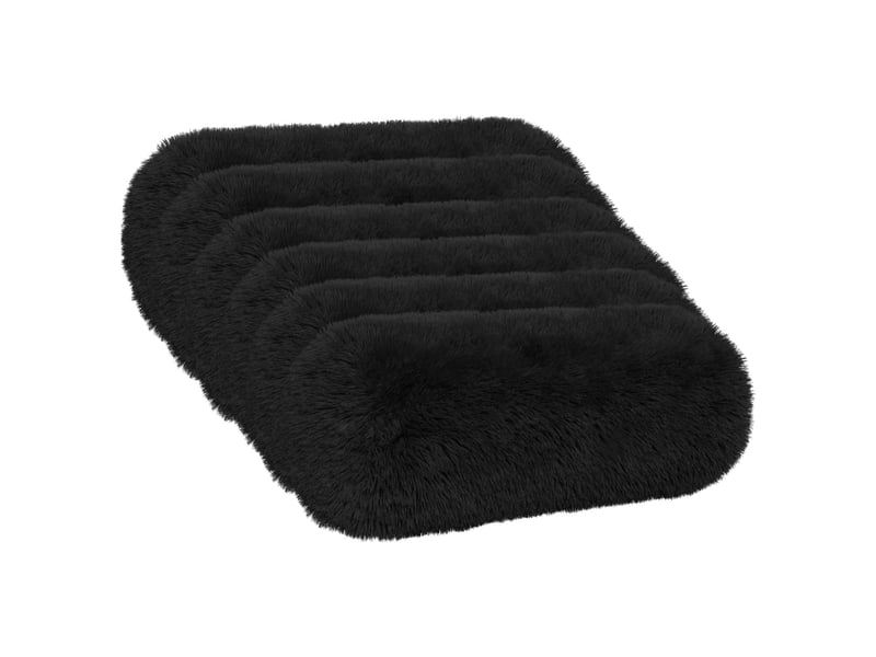  Lot de 6 coussins avec oreiller, coussins décoratifs heerlen noir fleece pv cf50860  - Conforama A
