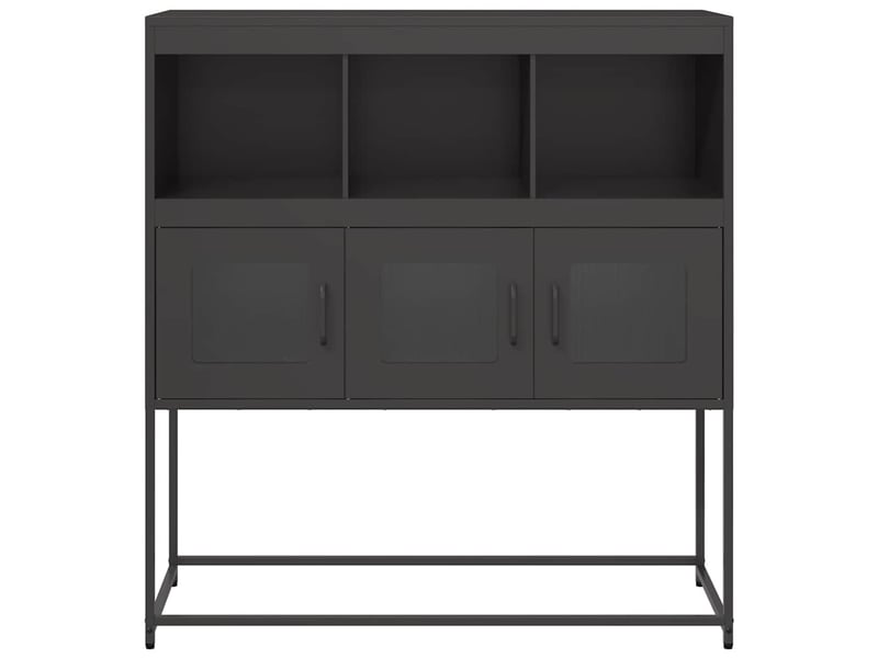  Buffet - bahut - meuble de rangement noir 100,5x39x107 cm acier laminé à froid  - Conforama E