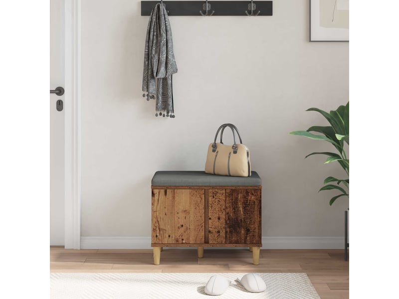  Banc d'entrée, banc interieur avec coussin bois ancien 60x38x46 cm shl21812  - Conforama D