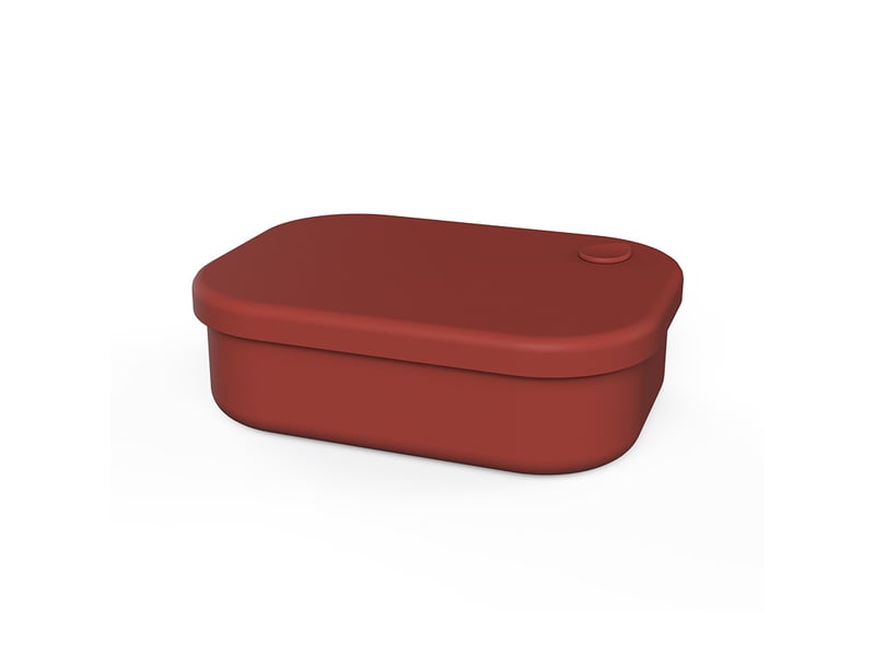  Boîte à lunch en silicone rouge foncé, 7,5*5,5*2,8 pouces, allant au micro-ondes, à plusieurs compartiments, hermétique  - Conforama A