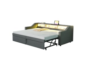 Lit extensible 90x200 cm OKWISH   coloris gris