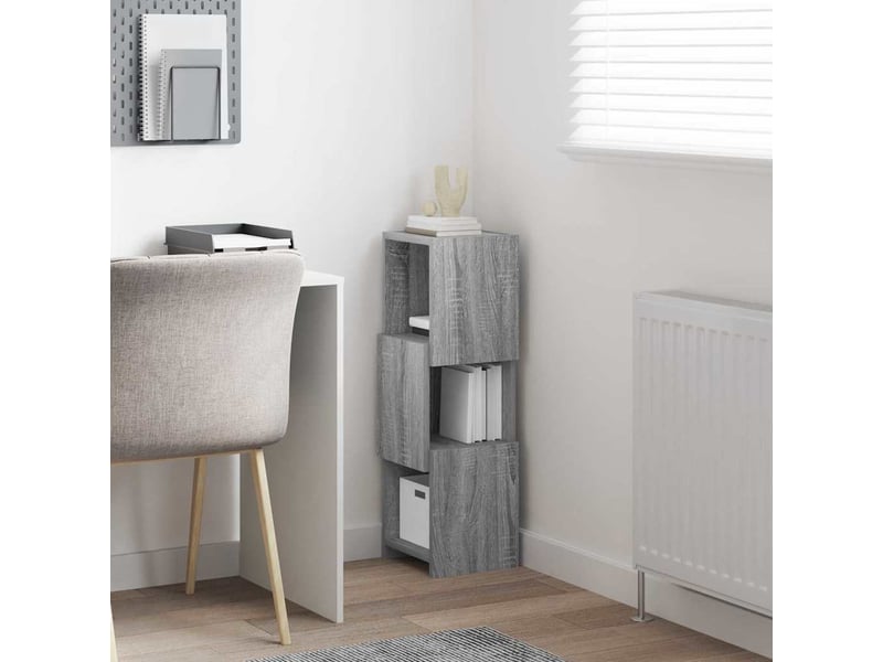  Meuble d'angle, meuble de rangement salon 25,5x25x80cm bois d'ingénierie gris sonoma  - Conforama D