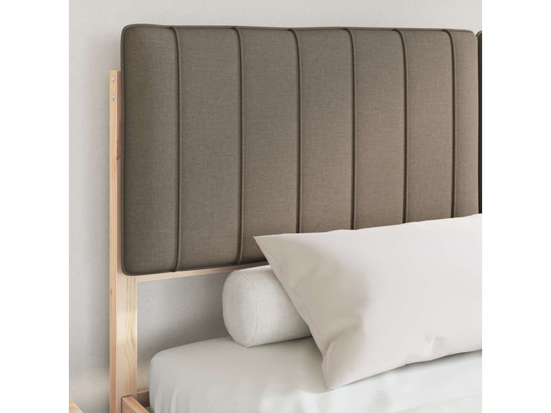  Lit double- lit adulte -  cadre de lit avec tête de lit rembourrée taupe 150 x 200 cm  - Conforama B
