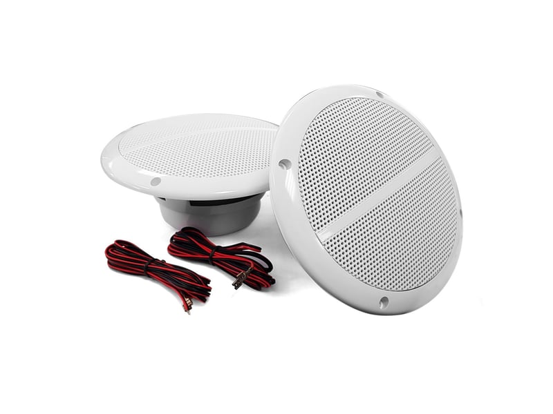  Kit 2 haut-parleurs coniques - 6.5 - 120w - 8 ohms - grille et résistance à l'eau  - Conforama A