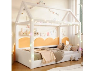 Lit simple 90x200 cm OKWISH coloris beige