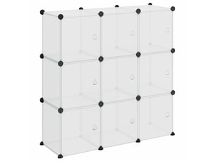 Organiseur de rangement en cube avec 9 cubes et portes en pp transparent