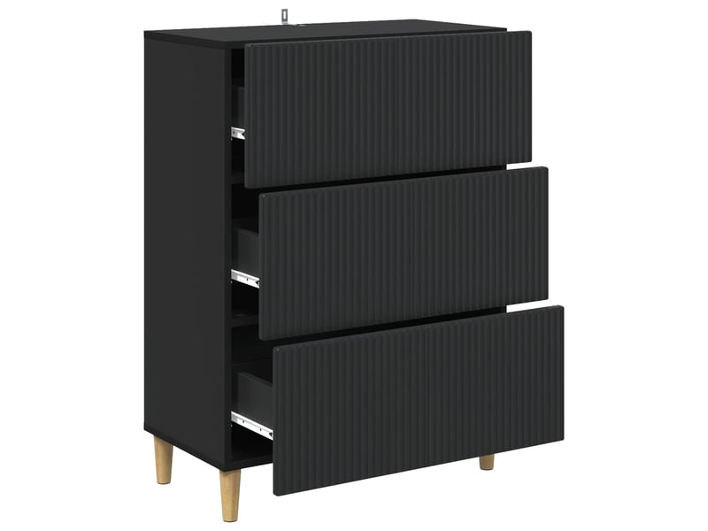  Armoire à tiroirs, rangement bureau 66 x 34,5 x 90 cm bois d'ingénierie noir shl9187  - Conforama E