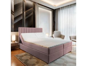 Lit avec rangement 140x200 cm <strong>MASSENO</strong> <strong></strong> coloris rose