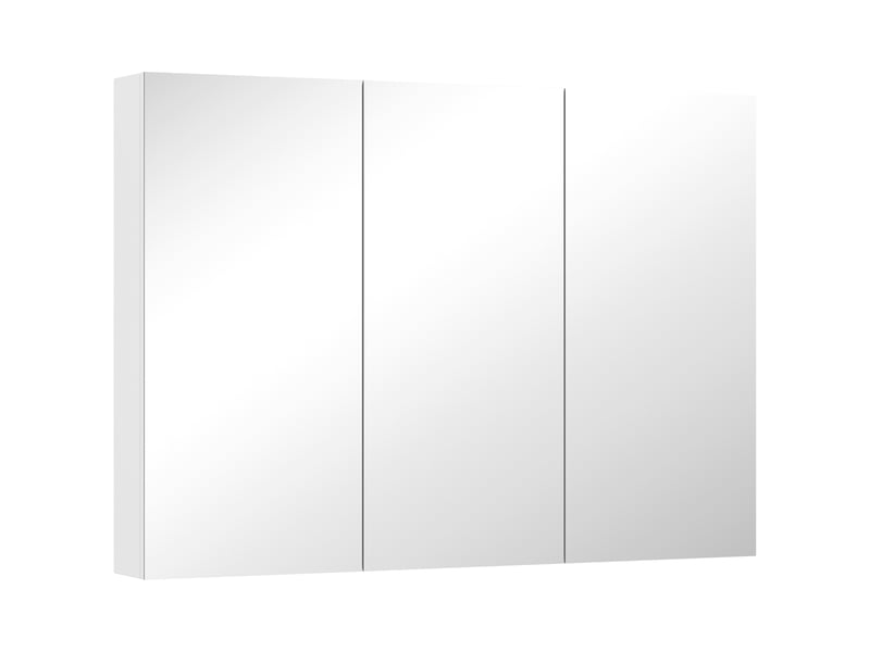  Armoire murale salle de bain avec miroir, armoire de toilette 3 portes miroir, étagères réglables, blanc, 91,5x11,5x65cm  - Conforama B