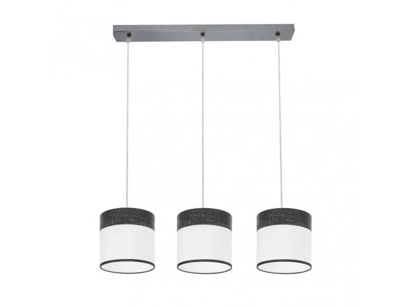  Rampe de plafond fabrilamp cloe chromeblanc-bois noir 3 x e27 hauteur réglable 35-108 cm 60x16 cm 175493009 - Conforama C