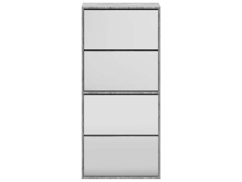  Meuble à chaussure, armoire à chaussures miroir 4 niveaux sonoma gris 63x17x134 cm  - Conforama E