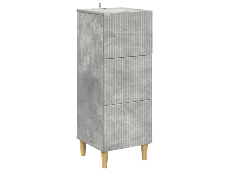  Armoire de rangement bureau, armoire à tiroirs gris béton 33 x 34,5 x 90 cm shl1408  - Conforama A