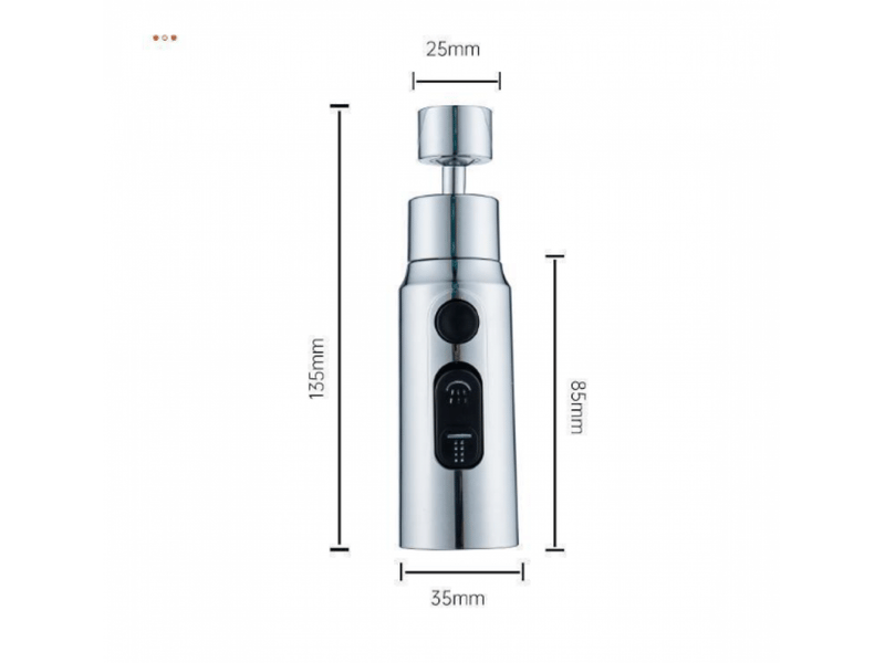  Robinet d'évier de cuisine avec 3 jets, bec pivotant à 360°, douchette avec aérateur, mitigeur.  - Conforama B