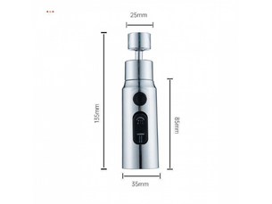 Robinet d'évier de cuisine avec 3 jets, bec pivotant à 360°, douchette avec aérateur, mitigeur.