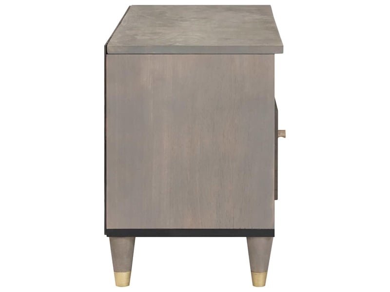  Meuble tv - banc tv - meuble de rangement gris 80 x 33 x 46 cm bois de mangue massif  - Conforama D