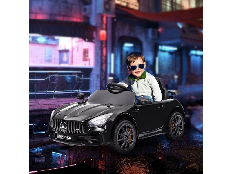  Voiture électrique pour enfants, mercedes, 3-5 kmh, télécommande, lumières et musique, noire  - Conforama C