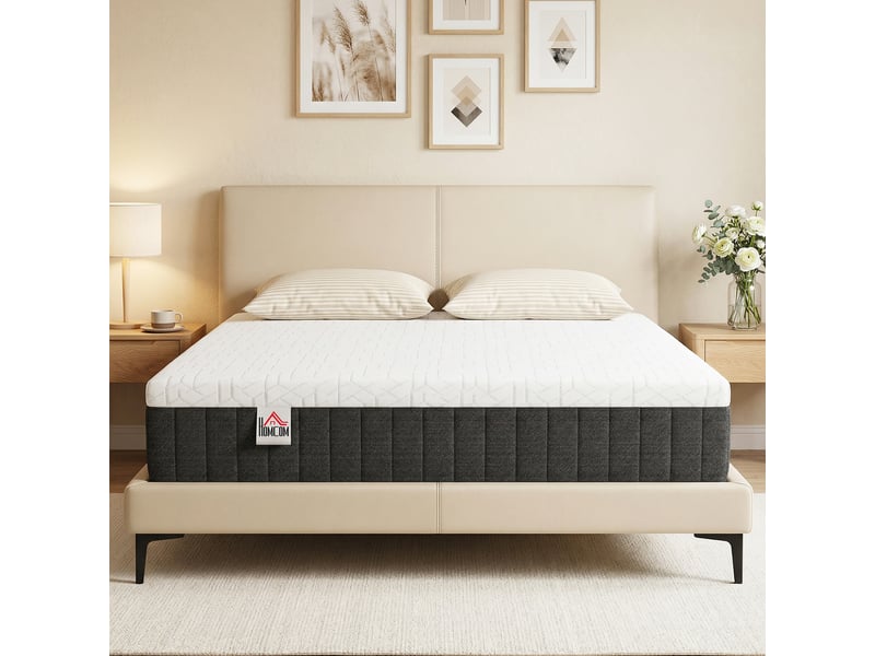  Matelas 140 x 190 cm, 25 cm d'épaisseur, mousse à mémoire de forme, ressorts ensachés 7 zones, fermeté moyenne  - Conforama C