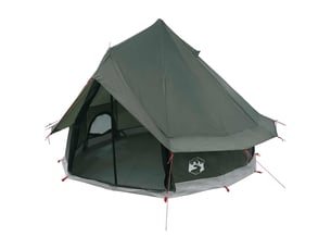 Tente tipi, tente de camping 4 personne vert armée polyester et acier