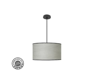 Suspension fabrilamp moda noir gris strié 2 x e27 ø 40 cm