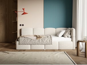 Lit 2 places 90x200 cm SELSEY Cloudy coloris beige