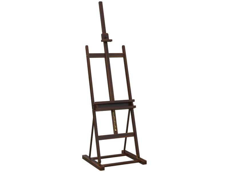  Chevalet en bois hauteur réglable 171-230cm marron chevalet peinture avec rangement inclinaison réglable 80° max.  - Conforama B