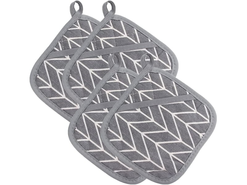  Dessous de verre isolants en coton et lin - tapis carré de cuisine de restaurant - anti-brûlure et isolation thermique - gris  - Conforama A