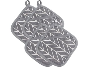 Dessous de verre isolants en coton et lin - tapis carré de cuisine de restaurant - anti-brûlure et isolation thermique - gris