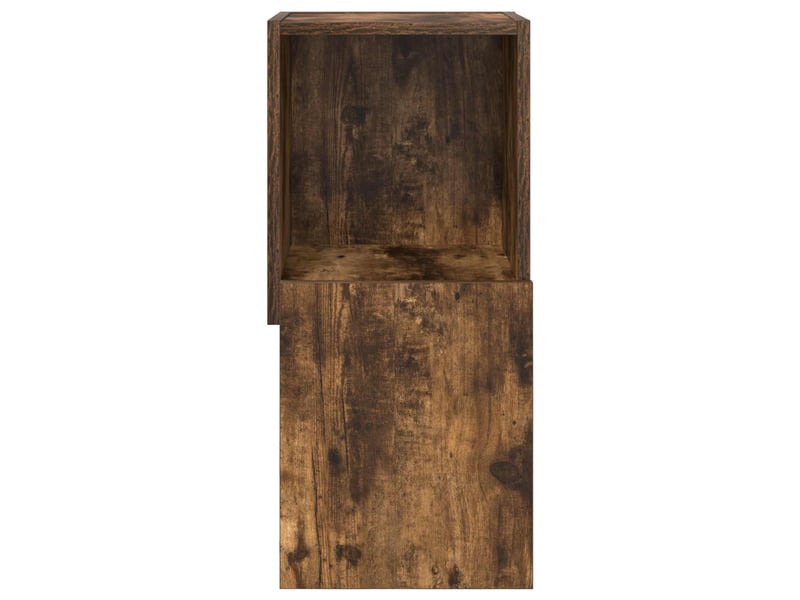  Meuble d'angle, meuble de rangement salon 30,5x30x65cm bois d'ingénierie chêne fumé  - Conforama E