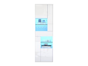 Vitrine coloris blanc 2 étagère(s) MERAX vitrine blanc - 55 cmx170 cm