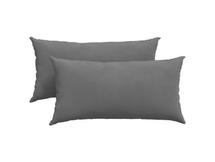 Lot de 2 coussins de canapé, coussins décoratifs tissu gris foncé 80 x 40 cm cf58872