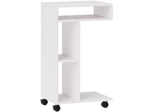 Table d'appoint c blanche à roulettes avec 4 étagères 40x30x69 cm