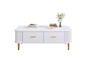 Table basse rectangulaire coloris blanc   - 51 cmx105 cm