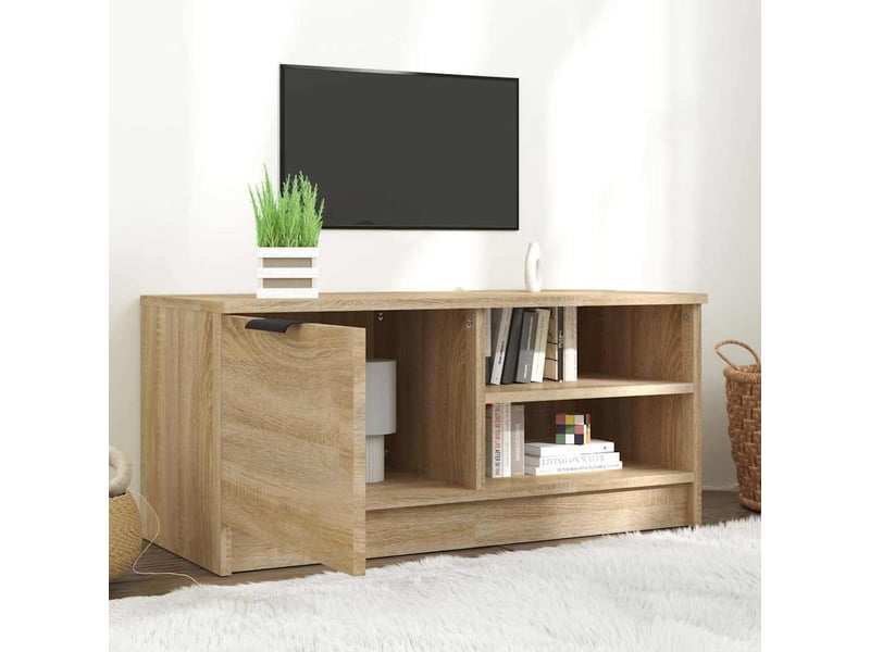  Meuble tv - banc tv - meuble de rangement chêne sonoma 80x35x36,5 cm bois d'ingénierie  - Conforama C