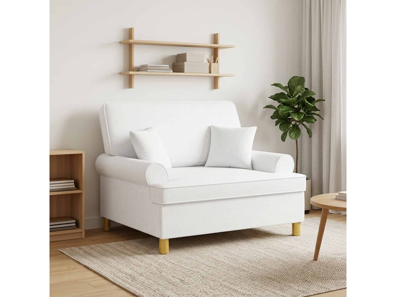  Vidaxl xxl armchair with cushions blanc tissu  - Conforama B