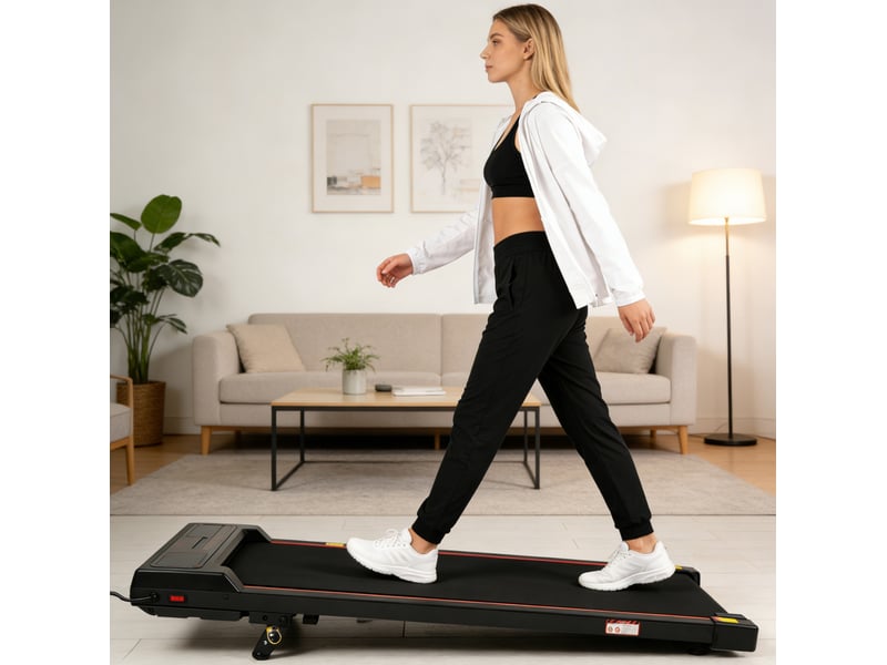  Tapis de marche 104x46x10 cm pliable à inclinaison réglable métal noir  - Conforama C
