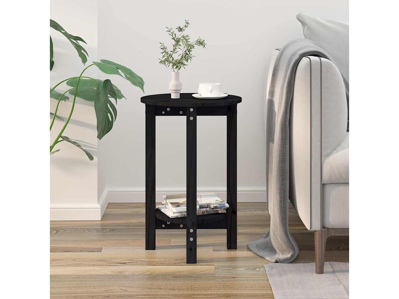  Table basse - table de salon - table à thé noir ø 40x60 cm bois massif de pin  - Conforama C