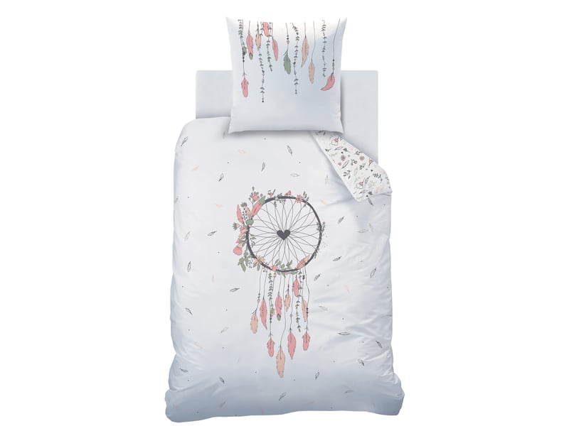 Parure De Lit Enfant Matt & Rose - Housse Couette 140x200cm + Taie 63x63cm - 100% Coton - Lapin