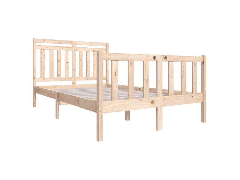  Lit double- lit adulte -  cadre de lit sans matelas bois massif 140x200 cm  - Conforama B