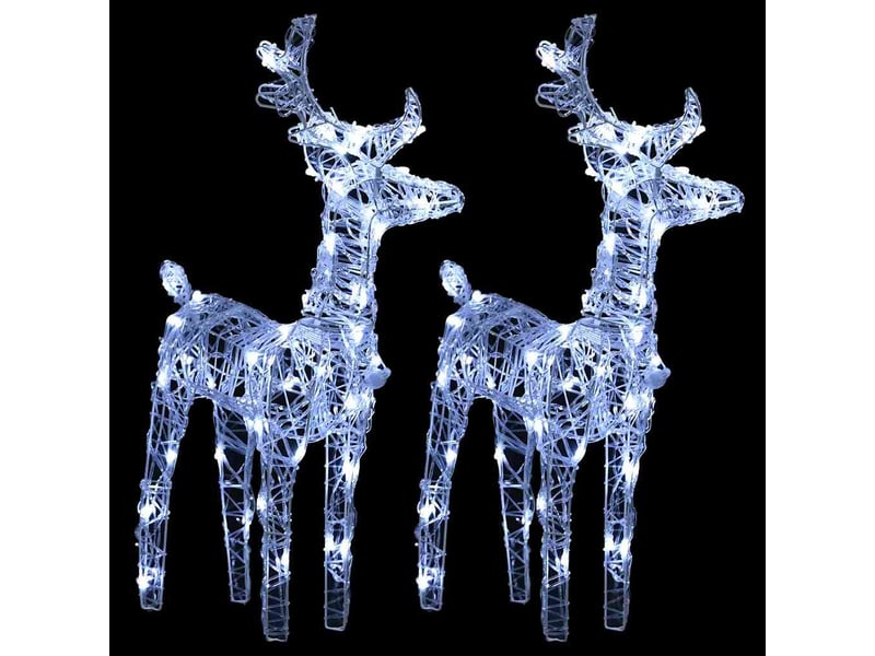  Rennes de noël 2 pcs 80 led blanc froid acrylique  - Conforama C