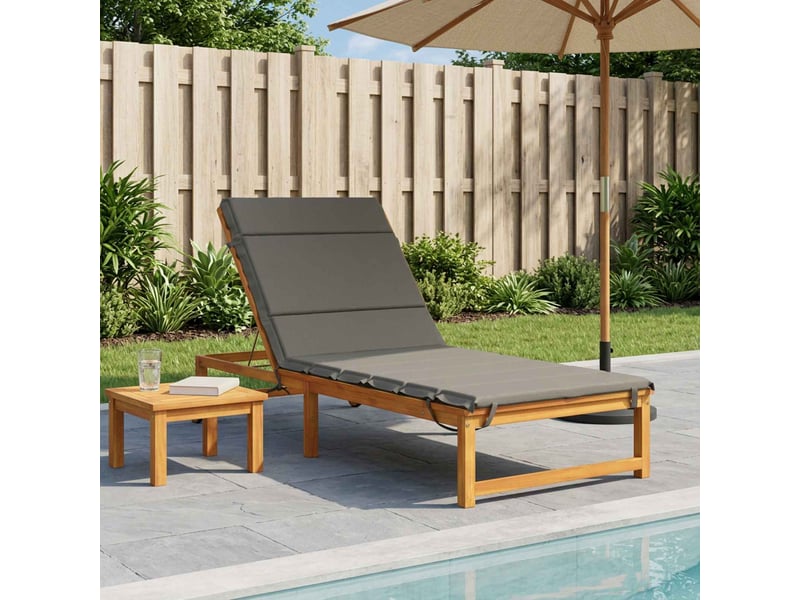  Coussin de transat, coussin pour bain de soleil gemert 100 % polyester gris 200 x 80 x 3 cm cf56156  - Conforama B
