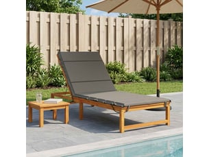 Coussin de transat, coussin pour bain de soleil gemert 100 % polyester gris 200 x 80 x 3 cm cf56156