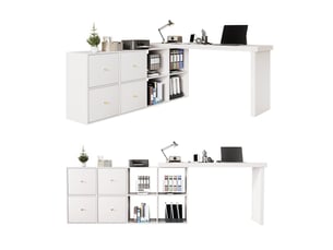 Bureau d'angle BLACKCOLORS   coloris blanc