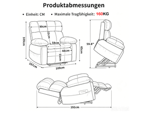 Fauteuil relax électrique  MIVRAY  Tissu beige